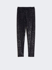 Sequinned Leggings for Women - Black - Max Mara UAE