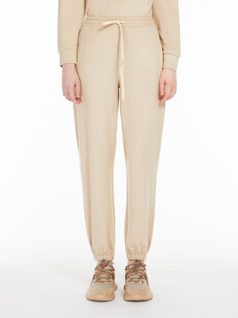 max mara relaxed-fit jersey broadcloth trousers