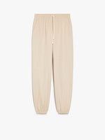 Relaxed-Fit Jersey Broadcloth Trousers for Women - Sand - Max Mara UAE