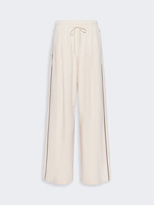 Wide-Fit Milano-Knit Jersey Trousers for Women - Ivory - Max Mara UAE
