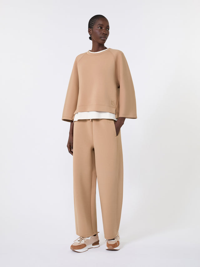 max mara scuba jersey barrel-leg trousers for women