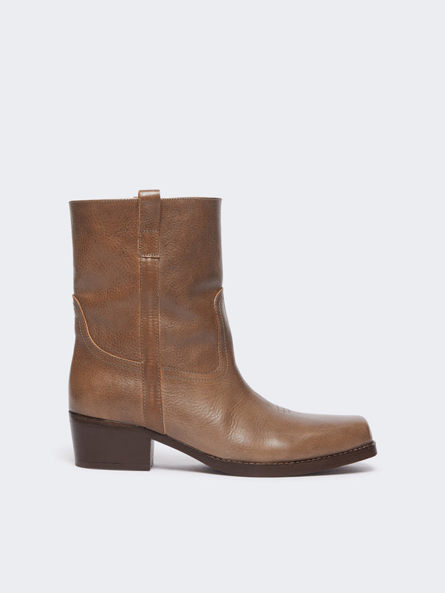 Leather Boots for Women - Mud - Max Mara UAE