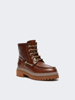 max mara leather lace-up ankle boots for women