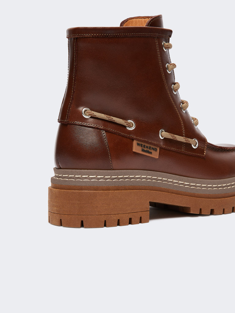 max mara leather lace-up ankle boots