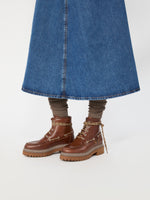 max mara leather lace-up ankle boots for women