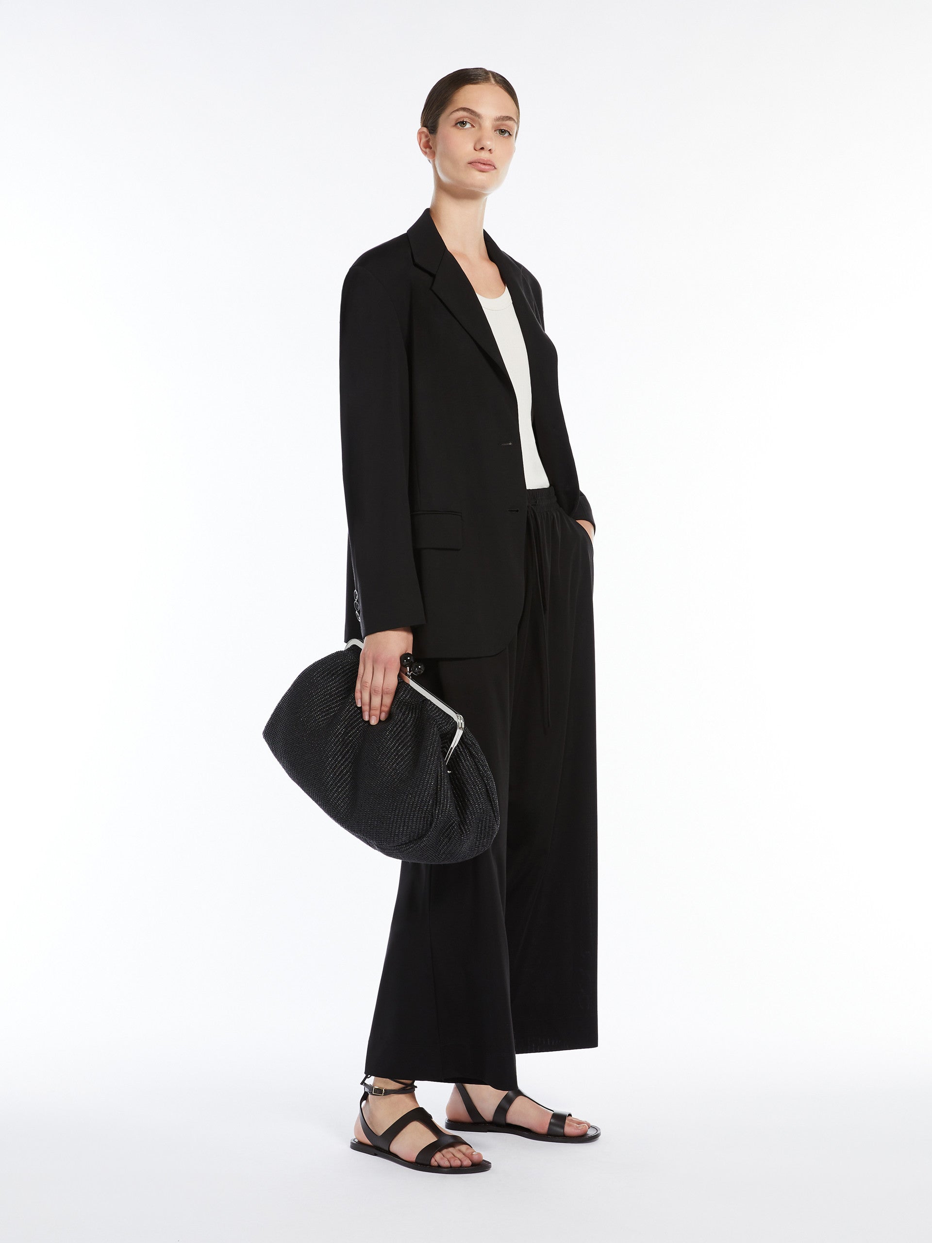 Single-Breasted Jersey Blazer for Women - Black - Max Mara UAE