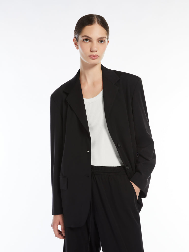 max mara single-breasted jersey blazer