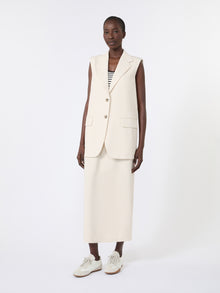 Milano-Knit Jersey Gilet for Women - Ivory - Max Mara UAE