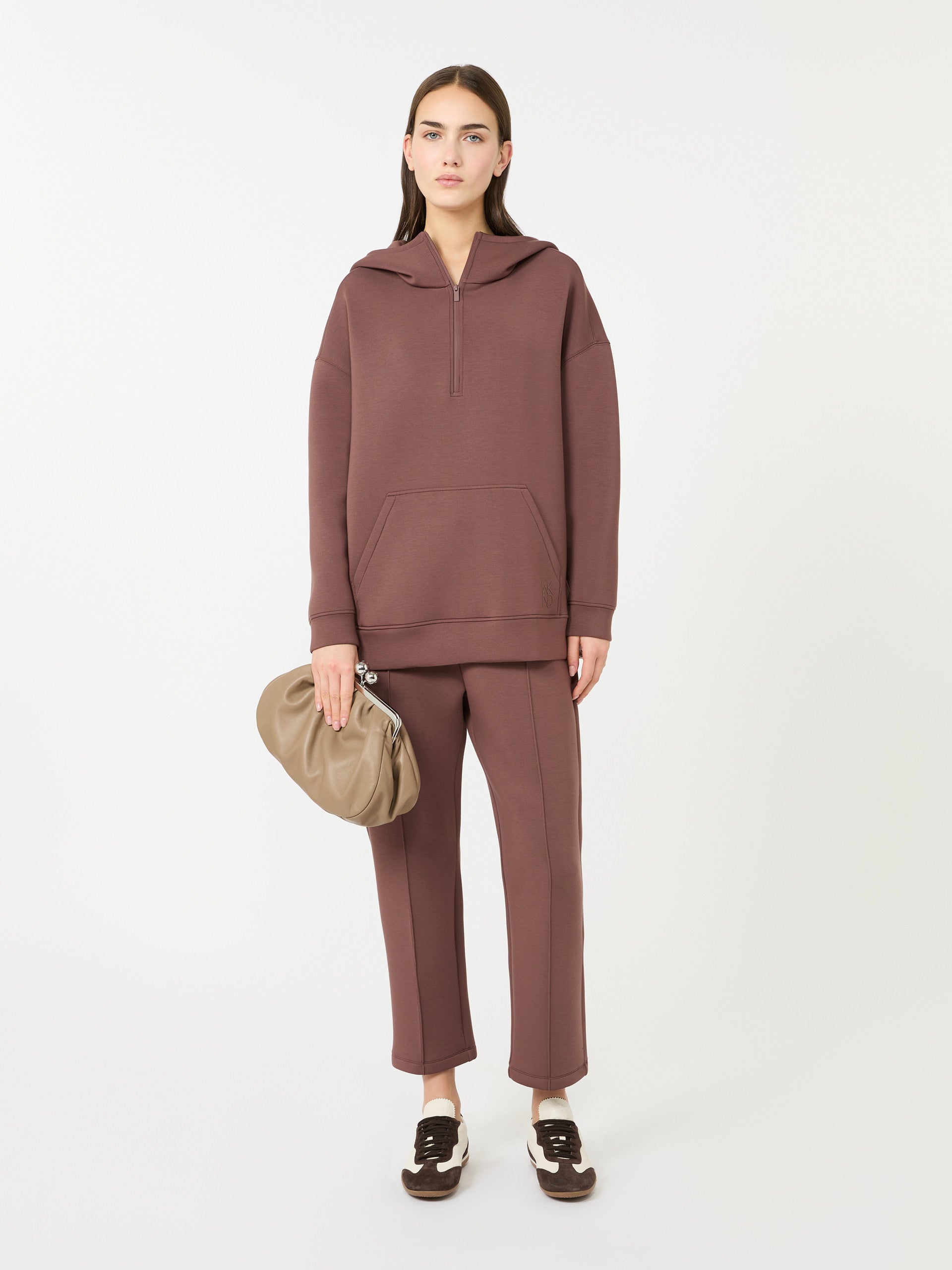 Long Scuba Jersey Sweatshirt for Women - Brown - Max Mara UAE