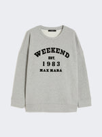 Cotton Crew-Neck Sweatshirt for Women - Light Grey - Max Mara UAE