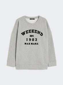 Cotton Crew-Neck Sweatshirt for Women - Light Grey - Max Mara UAE