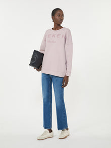 Cotton Crew-Neck Sweatshirt for Women - Lilac - Max Mara UAE