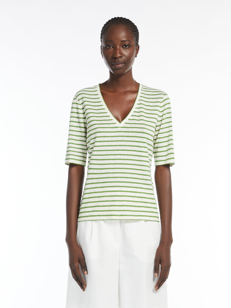 max mara stretch linen jersey t-shirt