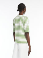 Stretch Linen Jersey T-Shirt for Women - Green - Max Mara UAE