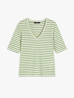Stretch Linen Jersey T-Shirt for Women - Green - Max Mara UAE