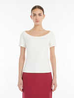 Fitted Stretch Jersey Top for Women - Ivory - Max Mara UAE