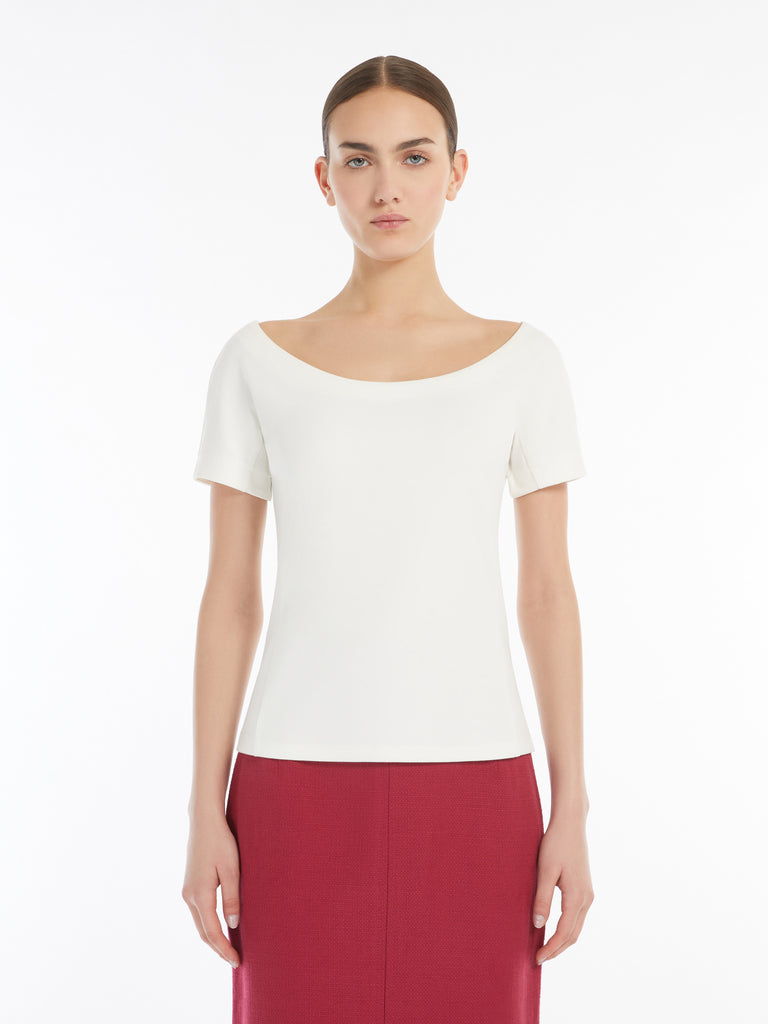max mara fitted stretch jersey top