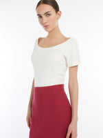 Fitted Stretch Jersey Top for Women - Ivory - Max Mara UAE