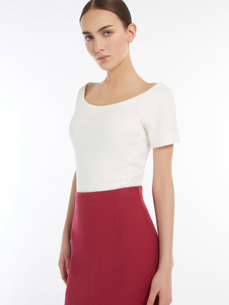 max mara fitted stretch jersey top