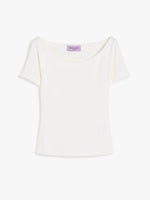 Fitted Stretch Jersey Top for Women - Ivory - Max Mara UAE