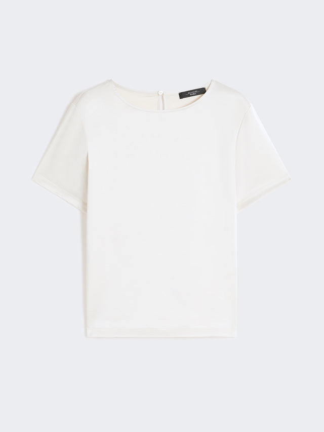 Satin And Jersey T-Shirt for Women - Ecru - Max Mara UAE