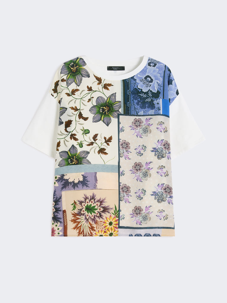 max mara printed silk and stretch cotton jersey t-shirt