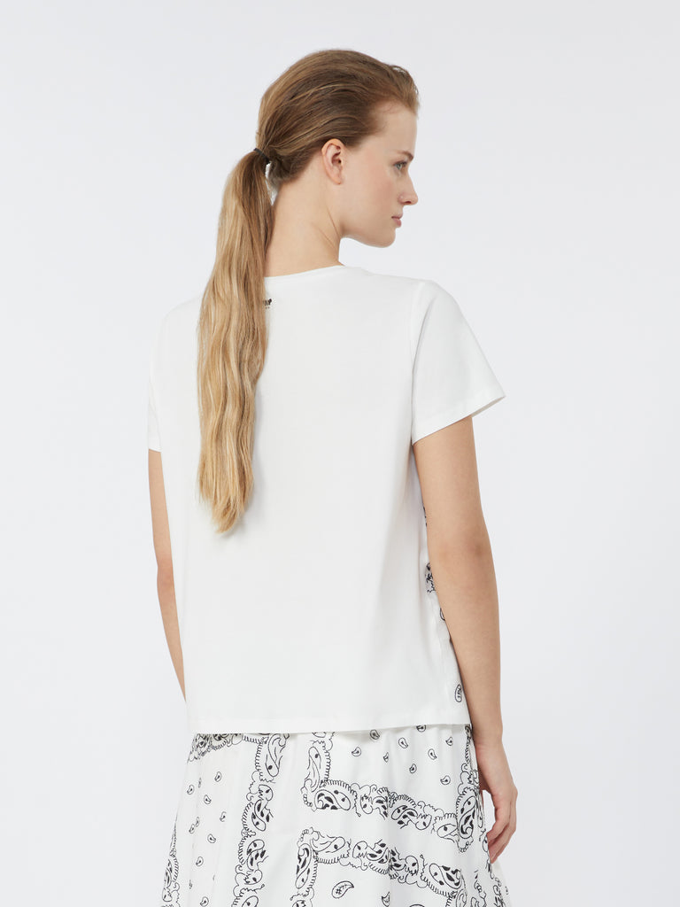 max mara embroidered linen and stretch cotton jersey t-shirt