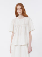 max mara linen canvas and stretch jersey top for women