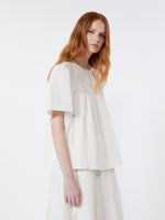 max mara linen canvas and stretch jersey top for women