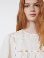max mara linen canvas and stretch jersey top for women