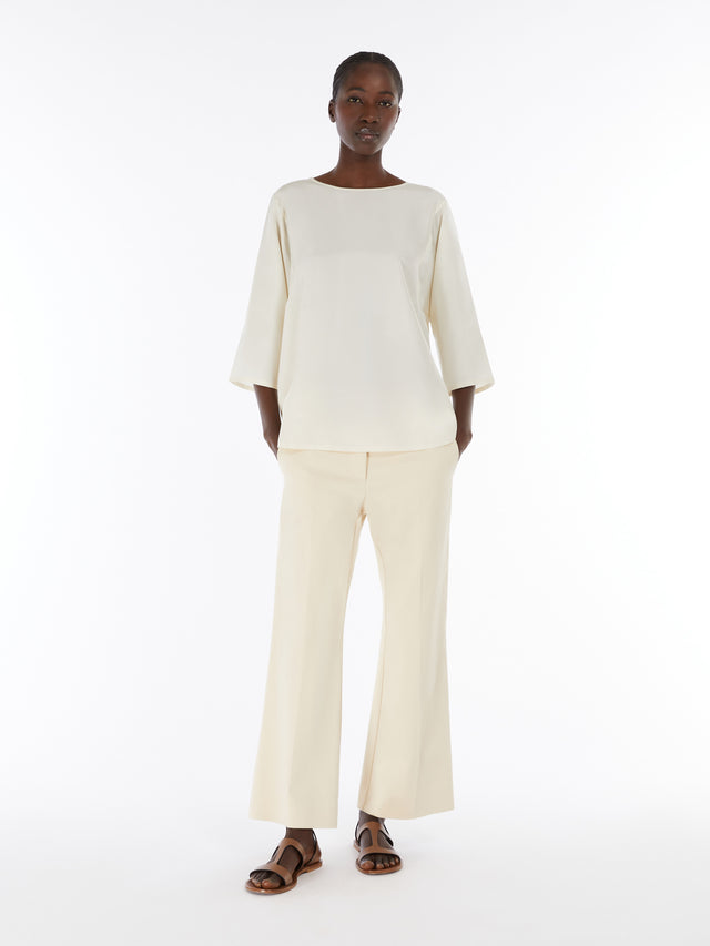Silk And Jersey Blouse for Women - Ecru - Max Mara UAE
