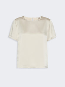 Satin Crew-Neck T-Shirt for Women - Ivory - Max Mara UAE