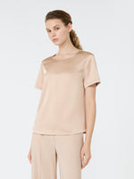 max mara satin crew-neck t-shirt for women