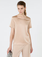 max mara satin crew-neck t-shirt for women