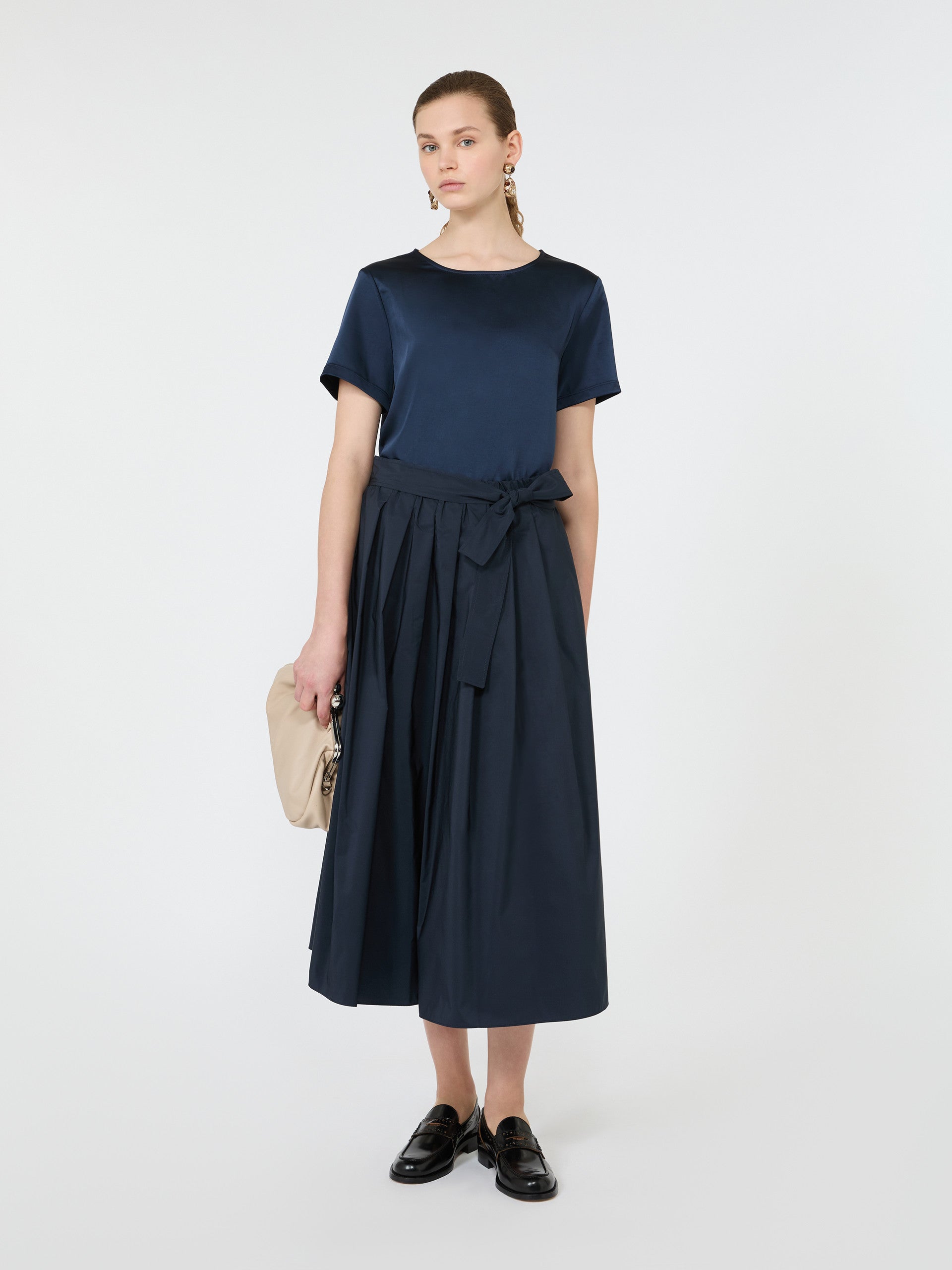 max mara satin crew-neck t-shirt for women