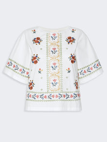 Embroidered T-Shirt for Women - White - Max Mara UAE