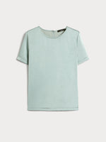Satin And Jersey T-Shirt for Women - Jade - Max Mara UAE