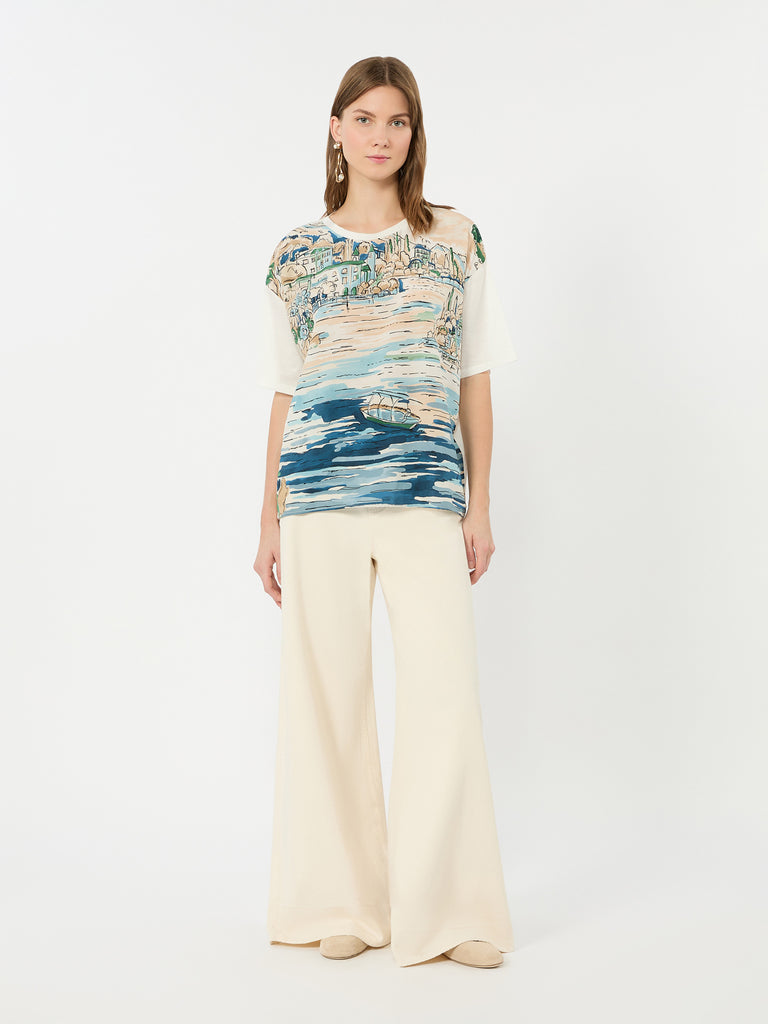 max mara jersey and printed silk t-shirt