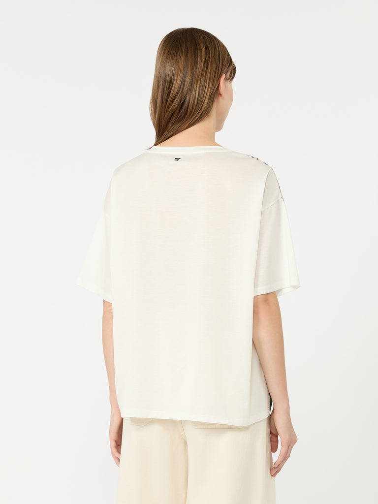 max mara jersey and printed silk t-shirt