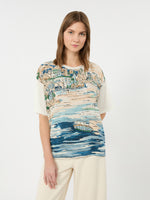max mara jersey and printed silk t-shirt for women