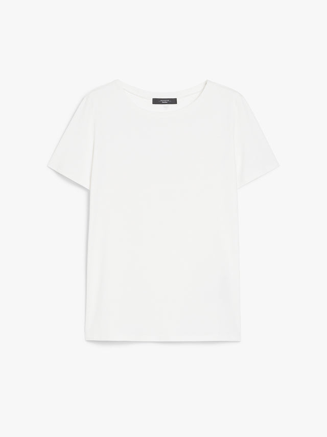 Stretch Organic Cotton T-Shirt for Women - White - Max Mara UAE