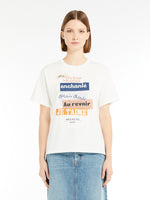 Jersey Print T-Shirt for Women - White - Max Mara UAE