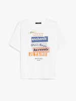 Jersey Print T-Shirt for Women - White - Max Mara UAE