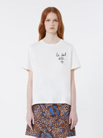 Jersey T-Shirt With Graphics for Women - White - Max Mara UAE