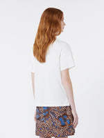 Jersey T-Shirt With Graphics for Women - White - Max Mara UAE