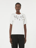 Print and embroidery-adorned jersey T-shirt