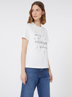 Cotton Print T-Shirt for Women - White - Max Mara UAE