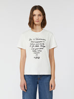Cotton Print T-Shirt for Women - White - Max Mara UAE