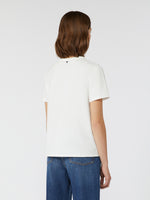 Cotton Print T-Shirt for Women - White - Max Mara UAE