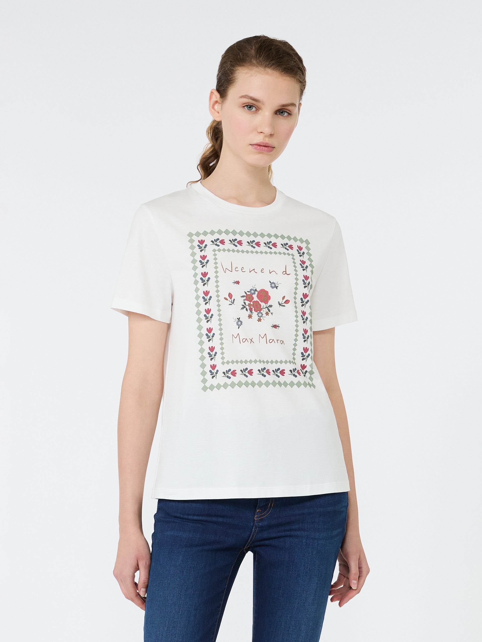max mara cotton print t-shirt for women